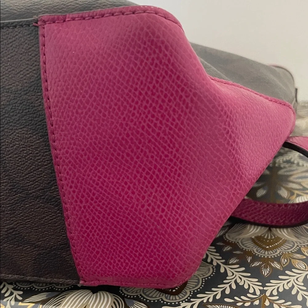 Coach Brown and Pink Signature Canvas Tote